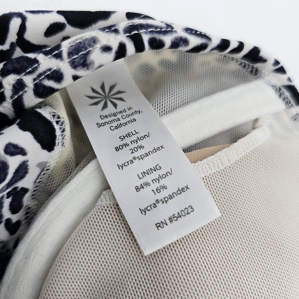 Athleta Zimbabwe High Neck Swim Bikini Top Cream Blue sz 32 B/C - Picture 6 of 6